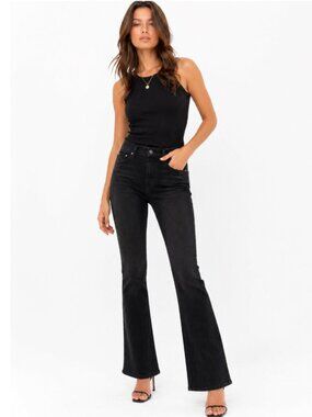 MOTHER Insider Flare Jeans Coffee Tea Or Me Black High Rise 27 TALL 33.5'
